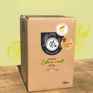 Cubi 5L de Liqueur de Citron Vert 'La Petite Merveille' aux notes de menthe, médaillé d'or.