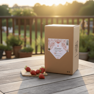 Dégustation apéritif liqueur de fraise en BIB - Ambiance conviviale en extérieur avec fraises fraîches