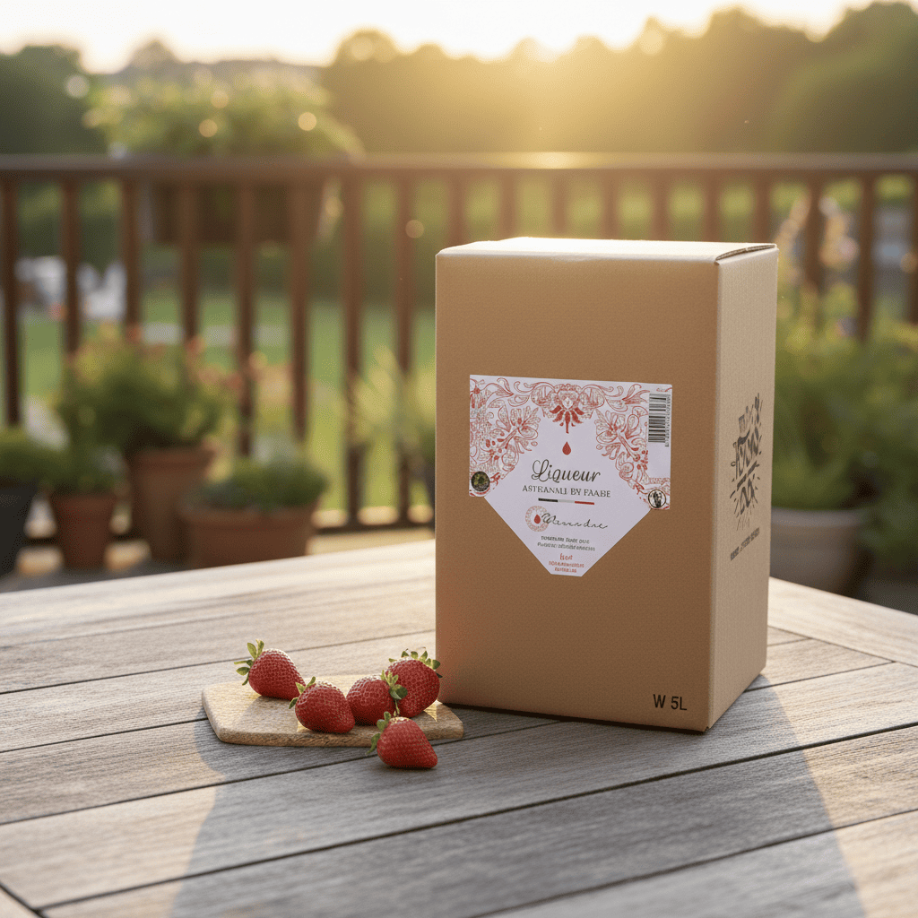 Dégustation apéritif liqueur de fraise en BIB - Ambiance conviviale en extérieur avec fraises fraîches