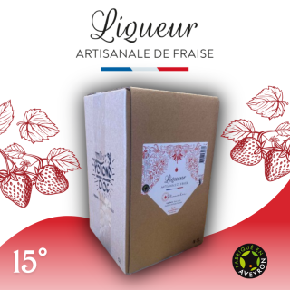 Liqueur artisanale de fraise Potions d'Oc en BIB 5L - Fabriqué en Aveyron 15 degrés