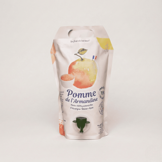 Pouch-up Compote de pomme bio Pomme de l'Armandine - Sachet grand format avec robinet verseur