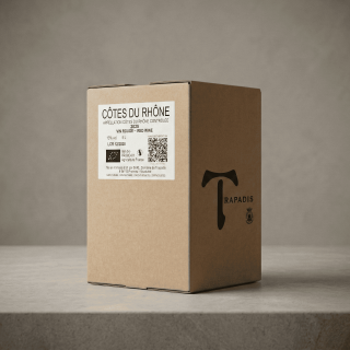 Cubi de vin de 5L Domaine du Trapadis, appellation Côtes du Rhône rouge millésimé