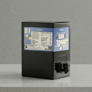 Cubi noir de 5 litres de cocktail Gin Tonic prêt à diluer de The Longdrinx Company