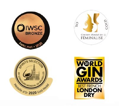 Médailles d'or World Gin Awards et Concours de Bruxelles
