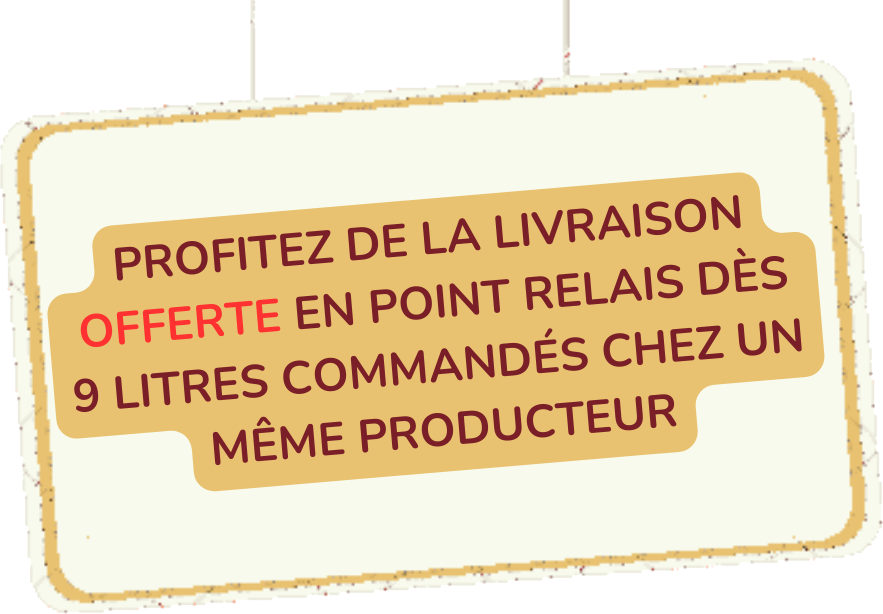 BIB en livraison offerte dès 9 litres commandés chez un mêrme producteur